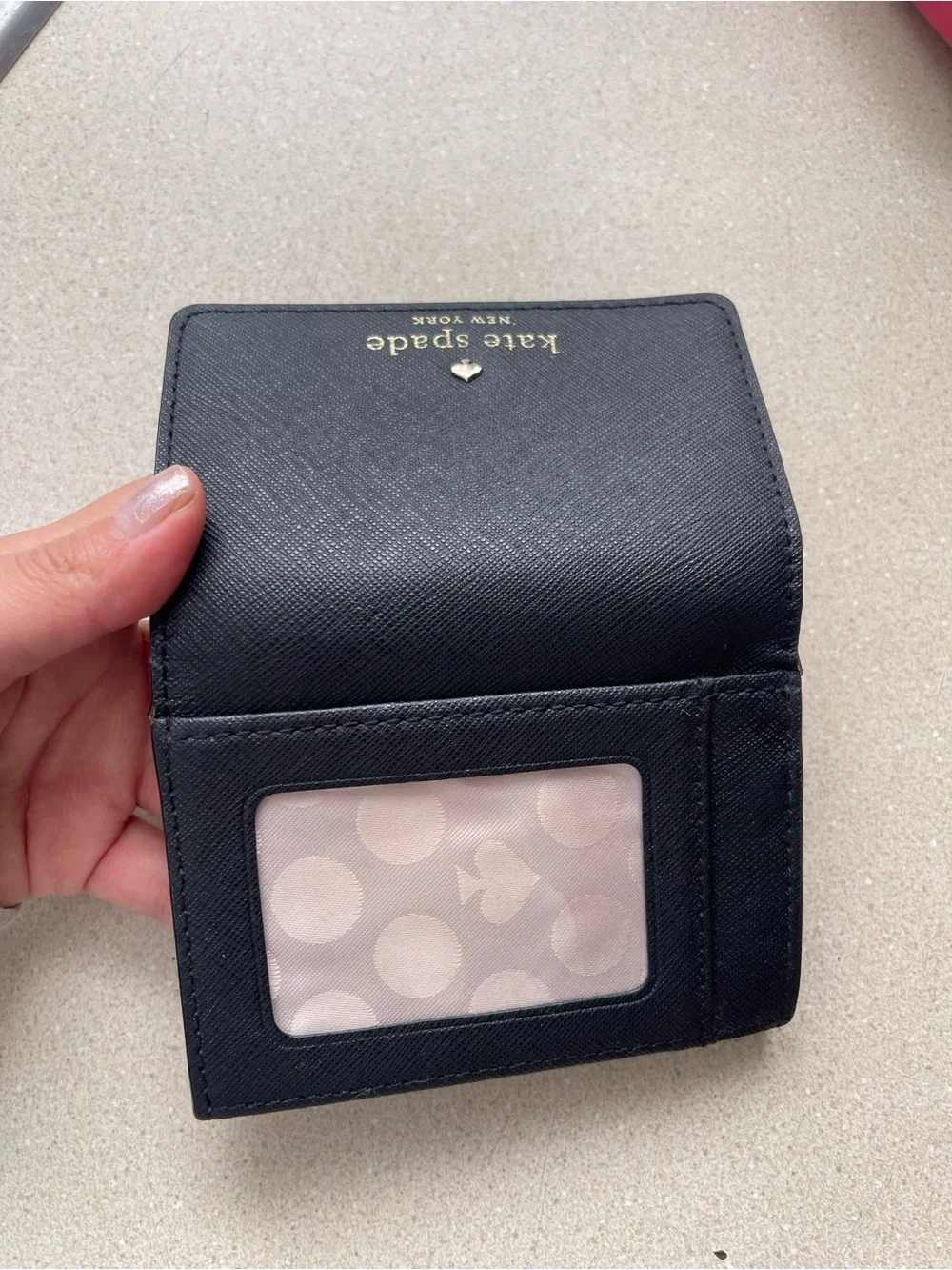 kate spade New York ♠️ Street Darla Black coin purse Wallet with Gold Logo